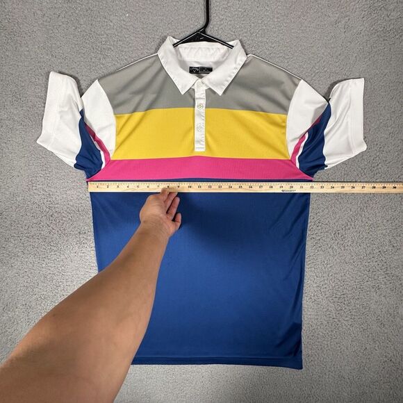 Callaway‎ Shirt Mens XL Colorblock Performance Golf Polo Stretch Casual Preppy - Picture 6 of 9